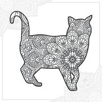 mandala de gato. elementos decorativos vintage. padrão oriental, ilustração vetorial. vetor