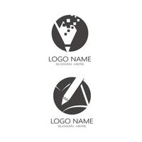 lápis logotipo modelo vetor símbolo design