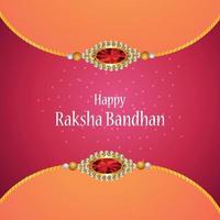 elemento de cristal criativo do cartão comemorativo feliz raksha bandhan vetor