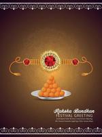 festival indiano raksha bandhan feliz com rakhi de cristal e doces vetor