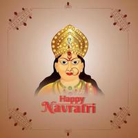 Feliz Navratri - Cartão de Celebração do Festival da Índia com ilustração vetorial da deusa Durga vetor