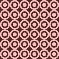 retro estético desatado padronizar dentro estilo anos 60, anos 70. monocromático círculos em uma Sombrio Castanho fundo. geométrico vetor imprimir. Rosa e Castanho cores