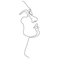 abstrato minimalista linear esboço. mulher s face. vetor mão desenhado ilustração.