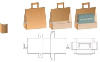 design de modelo cortado de embalagem de caixa. Maquete 3D vetor