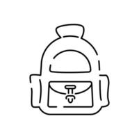 simples Educação e costas para escola linha ícone com moderno conceito e editável AVC, usar para local na rede Internet de ativos e infográfico pictograma. lição, estudar, aprendizado, cursos. mochila. vetor