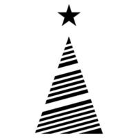 Natal árvore esboço ícone. linear estilo símbolo, linha placa. vetor gráficos. ícones Como natal árvore decoração com estrela, conífero floresta, abeto inverno árvore, abeto. feliz Novo ano.