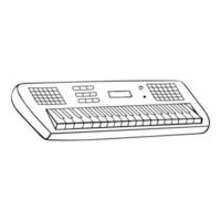 mão desenhado eletrônico piano teclado musical instrumento vetor Projeto. teclado sintetizador clipart vetor ilustração isolado em branco fundo.