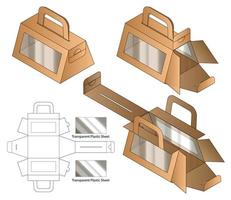 design de modelo cortado de embalagem de caixa. Maquete 3D vetor