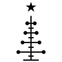 Natal árvore esboço ícone. linear estilo símbolo, linha placa. vetor gráficos. ícones Como natal árvore decoração com estrela, conífero floresta, abeto inverno árvore, abeto. feliz Novo ano.