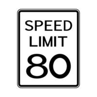 limite de velocidade do sinal de transporte de tráfego rodoviário dos eua 80 vetor