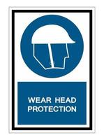 usar sinal de símbolo de proteção para a cabeça vetor