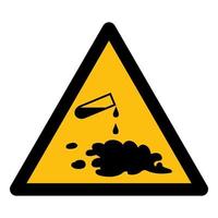 Cuidado com o símbolo de derramamento químico vetor