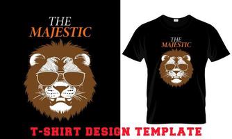 a majestoso leão t- camisa Projeto modelo vetor