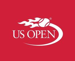 nos aberto logotipo símbolo branco torneio tênis a campeonatos Projeto vetor abstrato ilustração com vermelho fundo