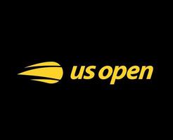 nos aberto símbolo logotipo com nome amarelo torneio tênis a campeonatos Projeto vetor abstrato ilustração com Preto fundo