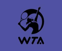 wta logotipo símbolo Preto mulheres tênis Associação Projeto vetor abstrato ilustração com roxa fundo