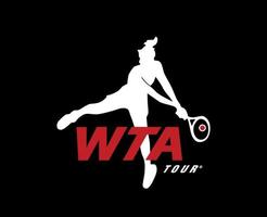 wta Tour logotipo mulheres tênis Associação símbolo Projeto vetor abstrato ilustração com Preto fundo