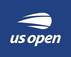 nos aberto símbolo logotipo branco torneio tênis a campeonatos Projeto vetor abstrato ilustração com azul fundo