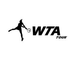 wta Tour símbolo logotipo Preto mulheres tênis Associação Projeto vetor abstrato ilustração