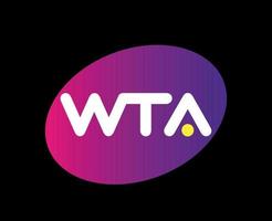 wta logotipo símbolo mulheres tênis Associação torneio aberto a campeonatos Projeto vetor abstrato ilustração com Preto fundo