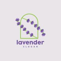 lavanda logotipo, simples elegante roxa flor plantar vetor, cumprimento cartão projeto, bandeira, flor ornamento, lavanda mão desenhado casamento, ícone símbolo ilustração vetor