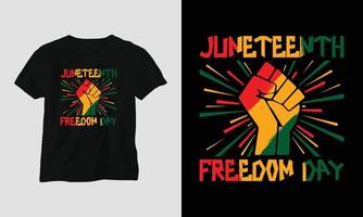 Junho décimo liberdade dia camiseta e vestuário Projeto. vetor imprimir, tipografia, poster, emblema, festival