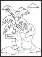páginas para colorir de verão para crianças vetor