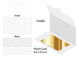 Maquete de modelo recortado de envelope de cartão de plástico vetor