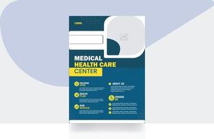 médico cuidados de saúde corporativo folheto Projeto modelo vetor