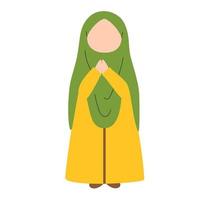 muçulmano menina vestindo hijab ilustração vetor