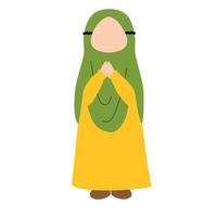 muçulmano menina vestindo hijab ilustração vetor