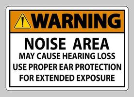 aviso ppe sinal área de ruído pode causar perda de audição use proteção auditiva adequada para exposição prolongada vetor
