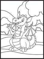 Dragão coloração Páginas para crianças vetor