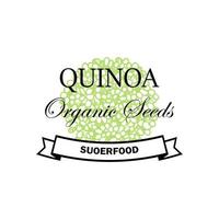 logotipo vintage da quinoa com elemento desenhado à mão. ilustração vetorial em estilo de desenho vetor