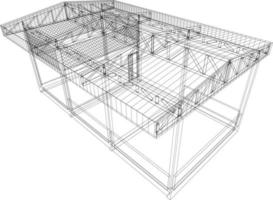 3d ilustração do industrial construção vetor