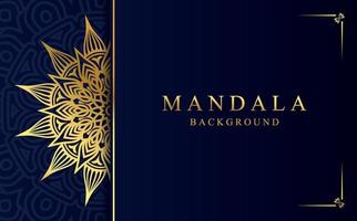 luxo ornamental mandala fundo com dourado arabesco padronizar dentro árabe estilo vetor
