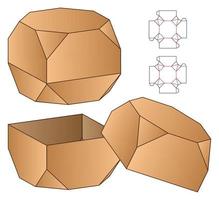 design de modelo cortado de embalagem de caixa. Maquete 3D vetor
