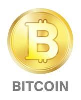 logotipo de moeda bitcoin dourada em fundo branco vetor