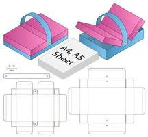 design de modelo cortado de embalagem de caixa. Maquete 3D vetor