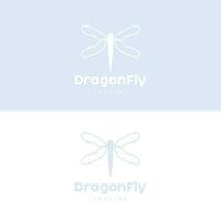 libélula logotipo, vôo animal projeto, vetor simples linha estilo, ícone símbolo ilustração