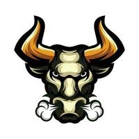 touro cabeça mascote. búfalo logotipo Projeto vetor