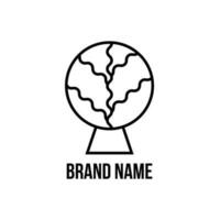 Preto linha logotipo com árvore em branco fundo. eco logotipo vetor