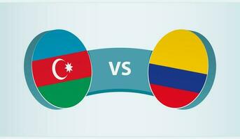 Azerbaijão versus Colômbia, equipe Esportes concorrência conceito. vetor