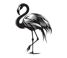 flamingo, silhuetas flamingo, Preto e branco flamingo vetor