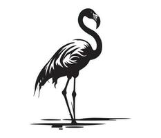 flamingo, silhuetas flamingo, Preto e branco flamingo vetor