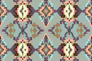 tecido têxtil ikat geométrico folclore enfeite desatado padronizar pastel tom. abstrato gráfico linha étnico tradicional folk Antiguidade tribal moderno ornamentado luxo elegante mínimo vintage retro estilo. vetor