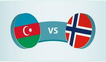 Azerbaijão versus Noruega, equipe Esportes concorrência conceito. vetor