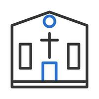 catedral ícone duocolor cinzento azul cor Páscoa símbolo ilustração. vetor
