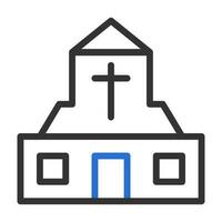 catedral ícone duocolor cinzento azul cor Páscoa símbolo ilustração. vetor