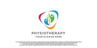 fisioterapia logotipo Projeto simples conceito Prêmio vetor